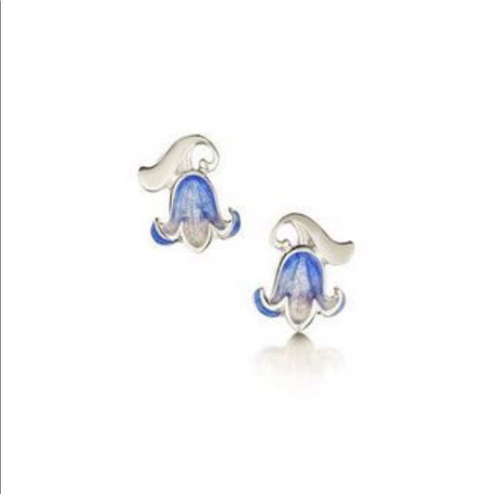 Bluebell Earrings: Sterling Silver with Enamel